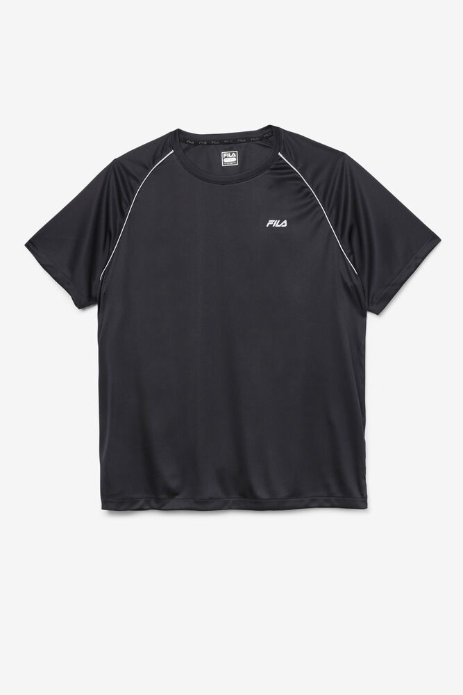 Fila T-Shirt Mens Black Fauna Crew - Ireland 87045-KWUO